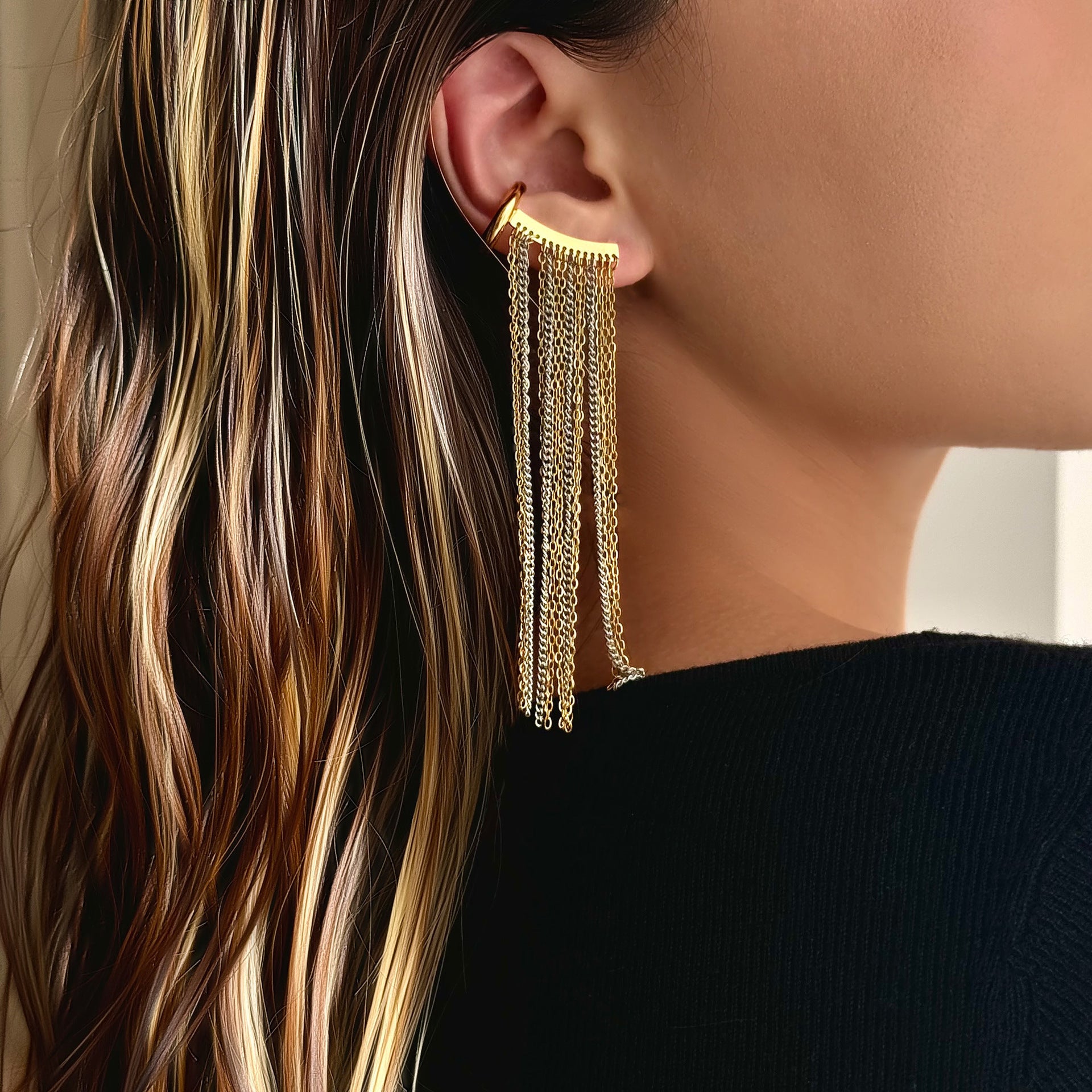 Fringe Cascade Ear Cuff