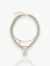 Dual-Tone Buckle Necklace Set
