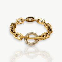 Paperclip CZ Toggle Link Bracelet