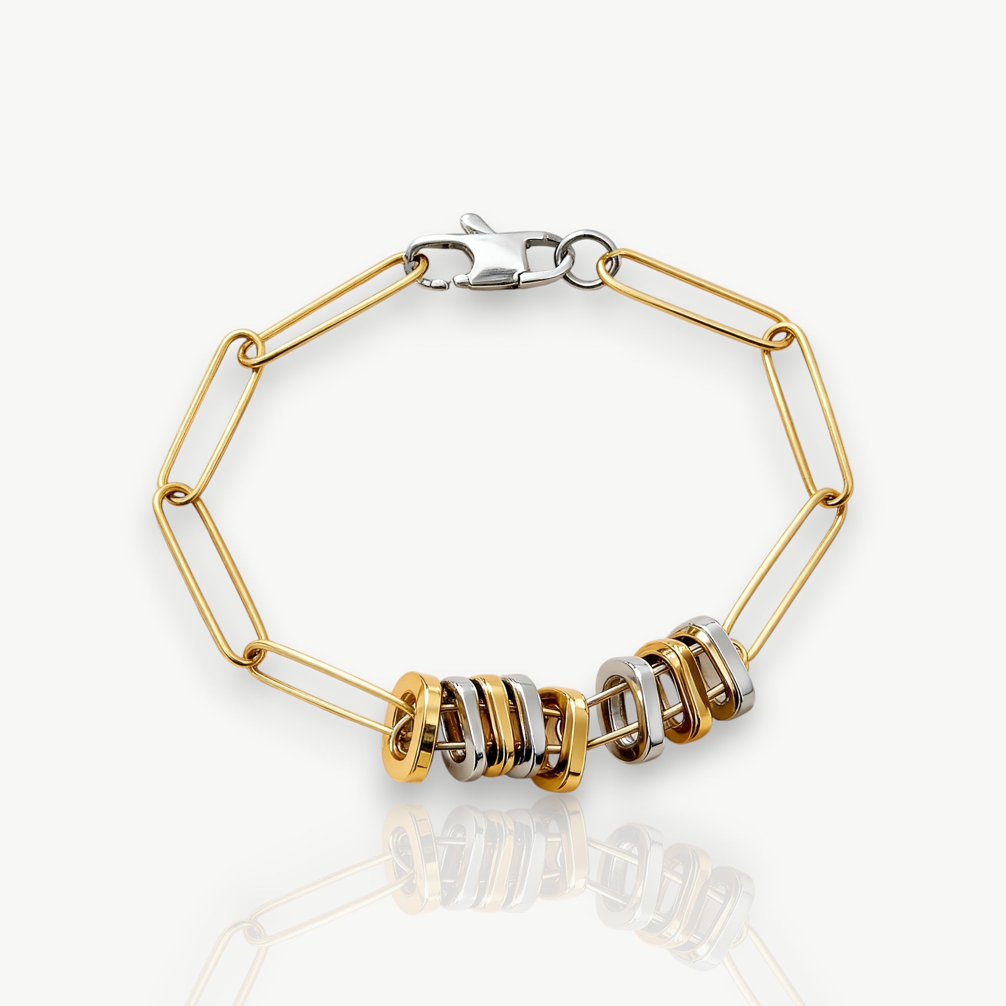 Minimal Square Paperclip Charm Bracelet