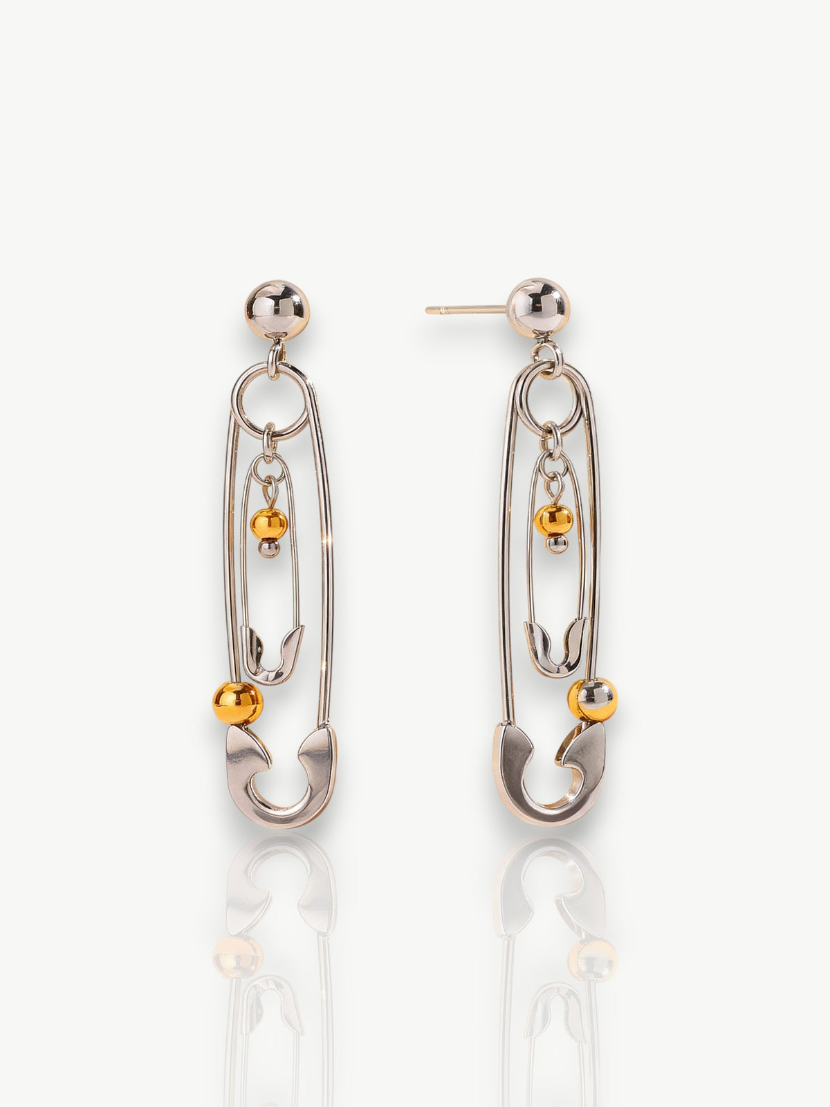 Safety Pin Drop Earrings
