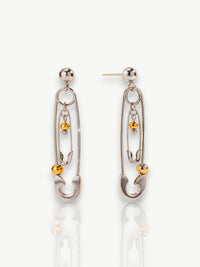 Safety Pin Drop Earrings