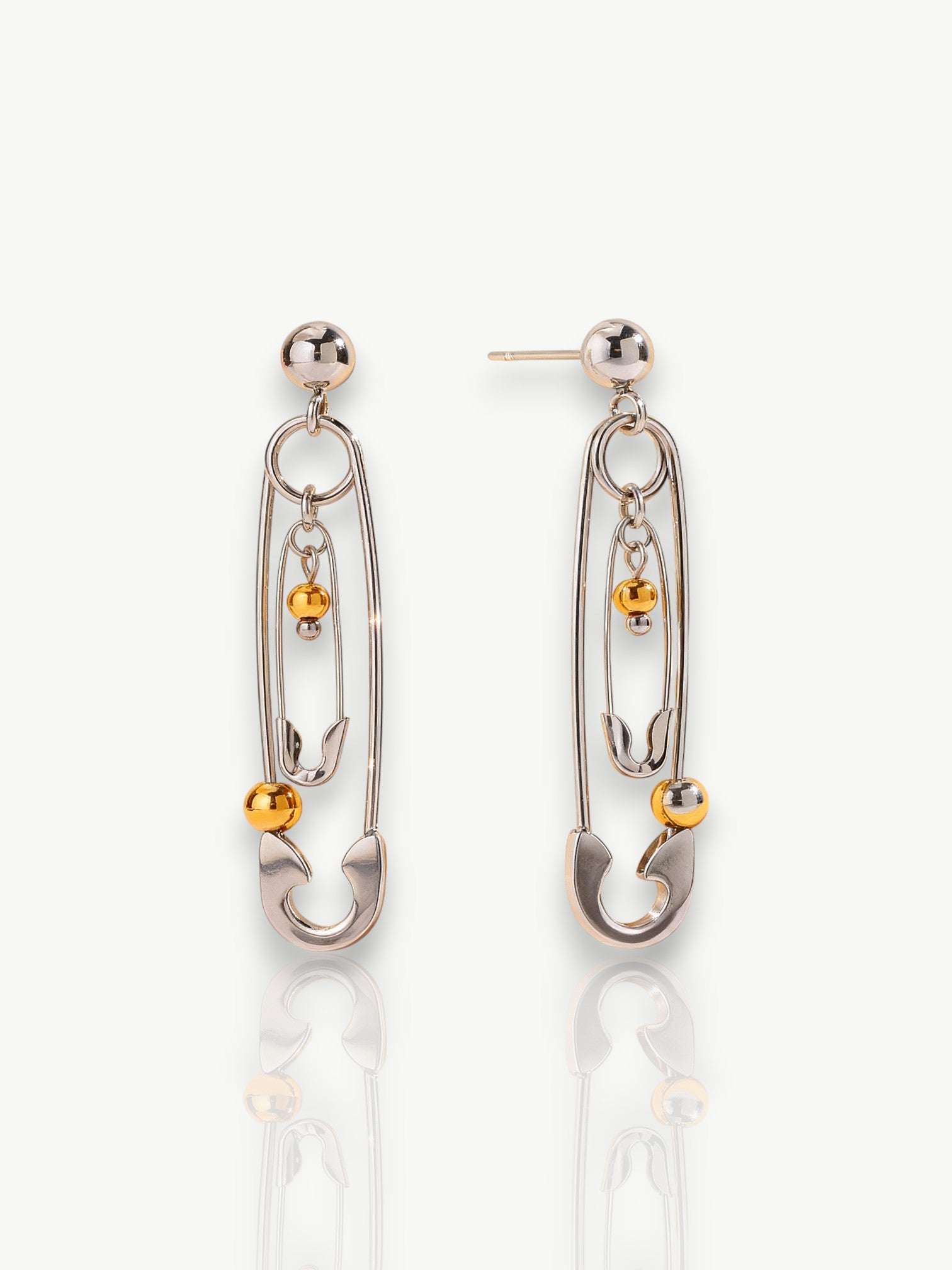 Safety Pin Drop Earrings