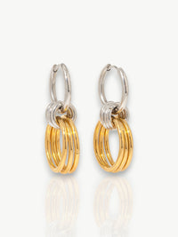 Two-Tone Ring Drop Earrings