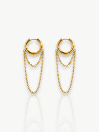 Double Layer Chain Hoop Earrings