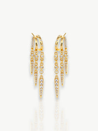 Triple Spike Cascade Hoop Earrings