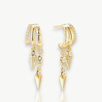 Double Spike Cascade Hoop Earrings