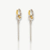Two-Tone Charm Chain Earrings