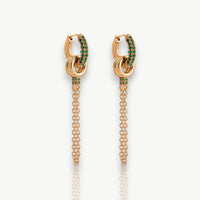Two-Tone Charm Chain Earrings
