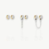 Two-Tone Charm Chain Earrings