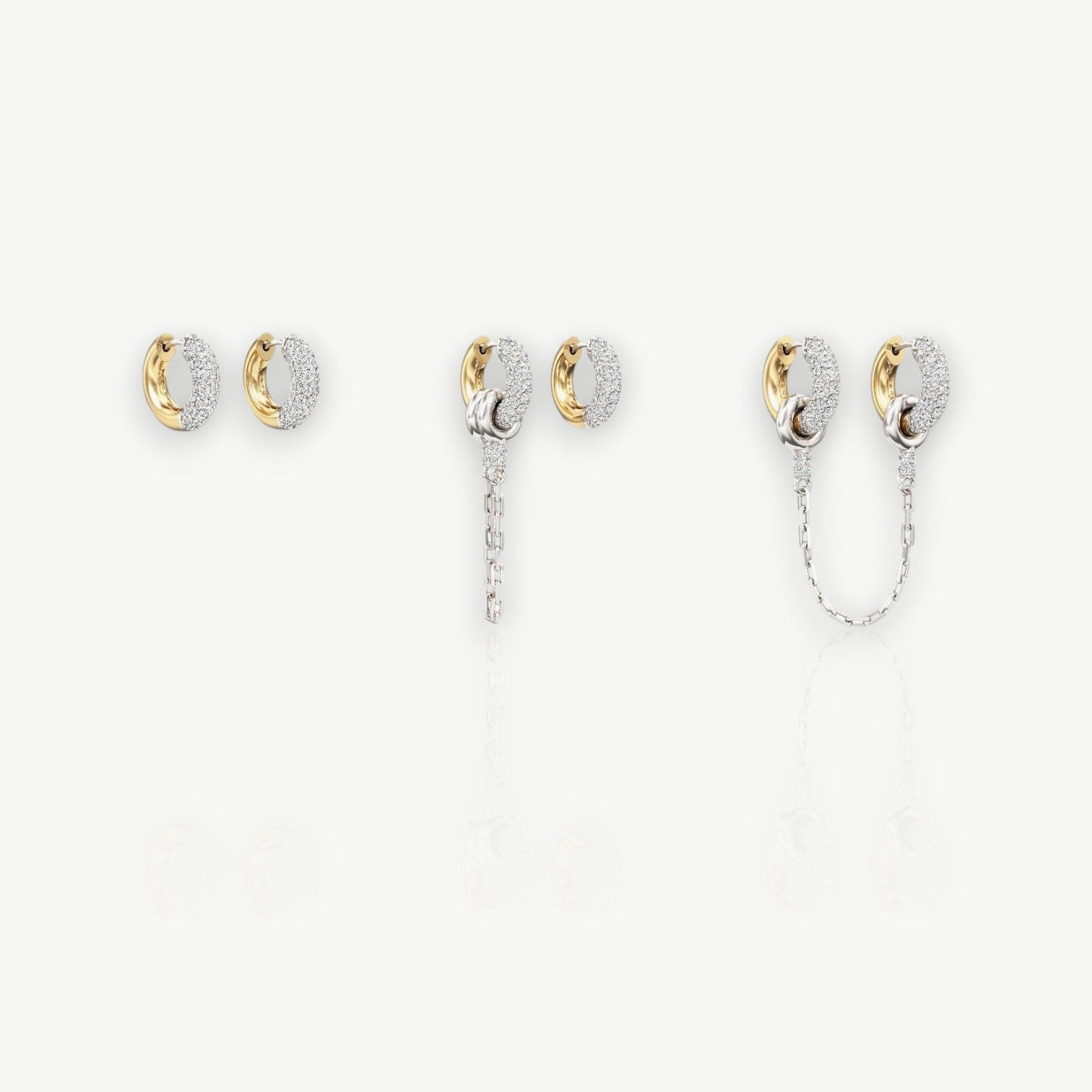 Two-Tone Charm Chain Earrings