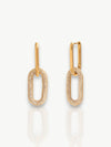 Oval Pavé Link Earrings