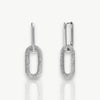 Oval Pavé Link Earrings
