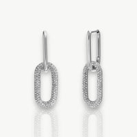 Oval Pavé Link Earrings