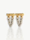 Dual-Tone Chain Drop Earrings