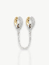 Two-Tone Charm Chain Earrings