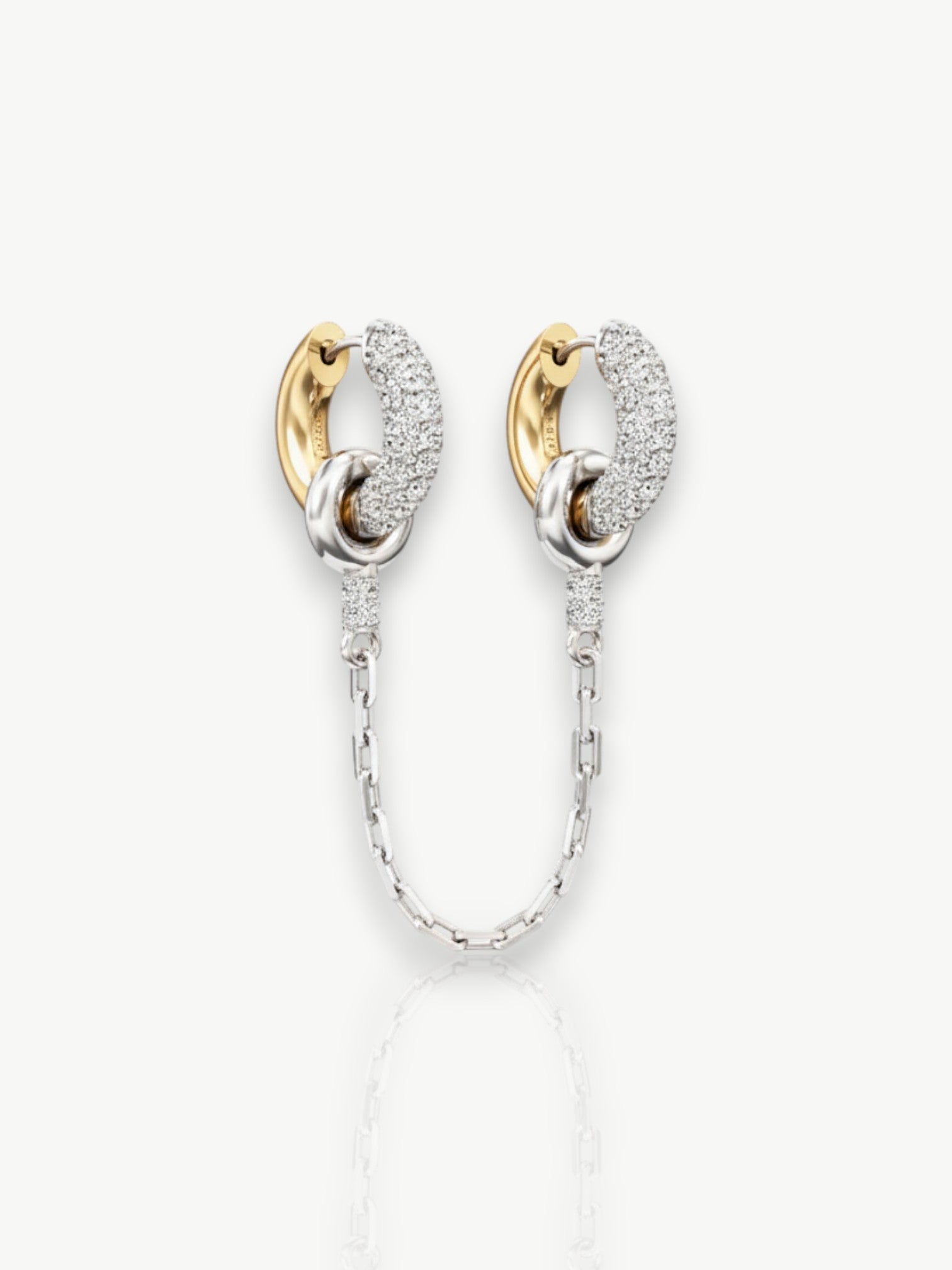 Two-Tone Charm Chain Earrings