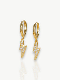 Lightning Bolt Cubic Hoops