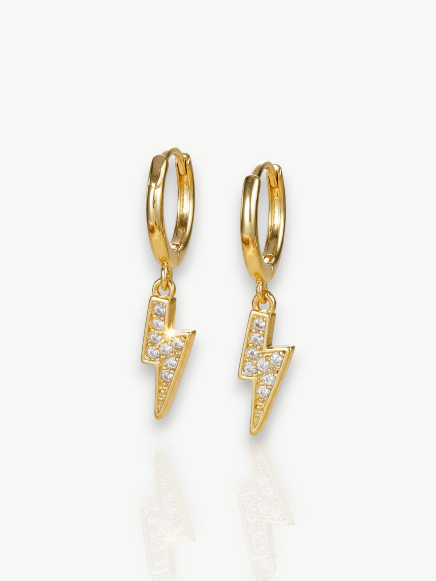 Lightning Bolt Cubic Hoops