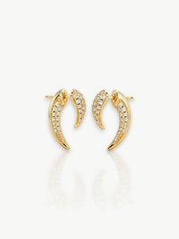 French Retro Golden Horn Earrings