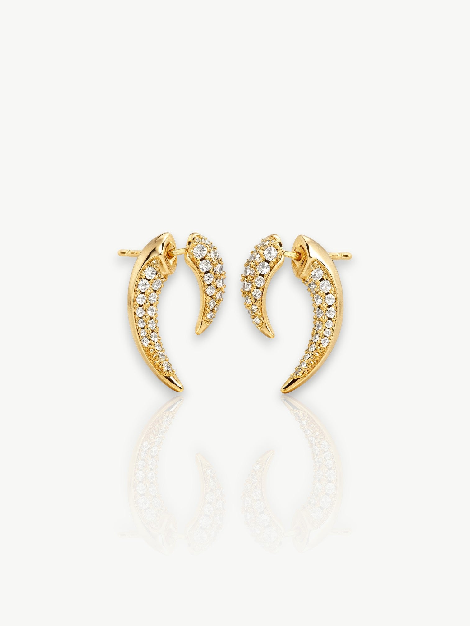 French Retro Golden Horn Earrings