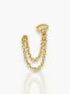 Double Chain Zircon Cuff Earrings