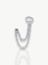 Double Chain Zircon Cuff Earrings