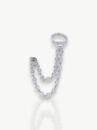 Double Chain Zircon Cuff Earrings