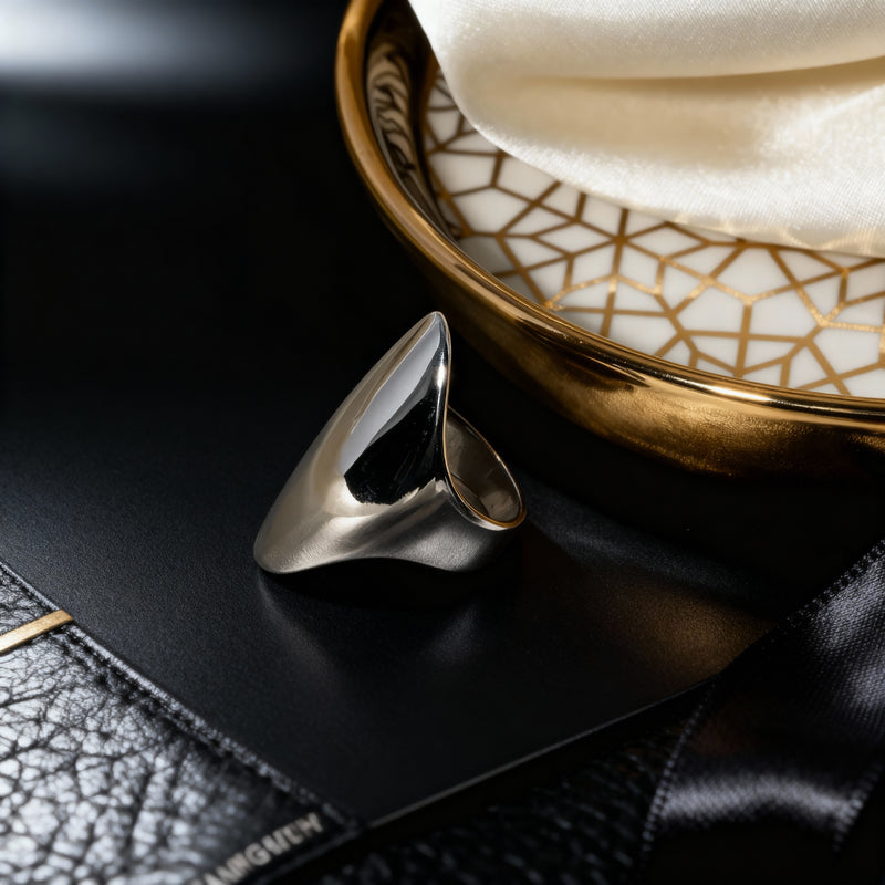 Silver Oval Statement Ring