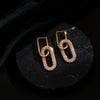 Oval Pavé Link Earrings