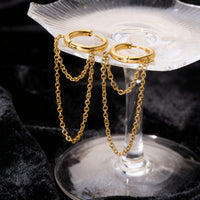 Double Layer Chain Hoop Earrings