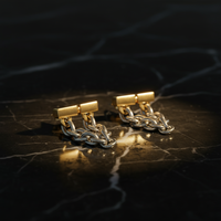 Dual-Tone Chain Drop Earrings