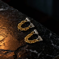 Dual-Tone Chain Drop Earrings
