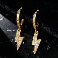 Lightning Bolt Cubic Hoops