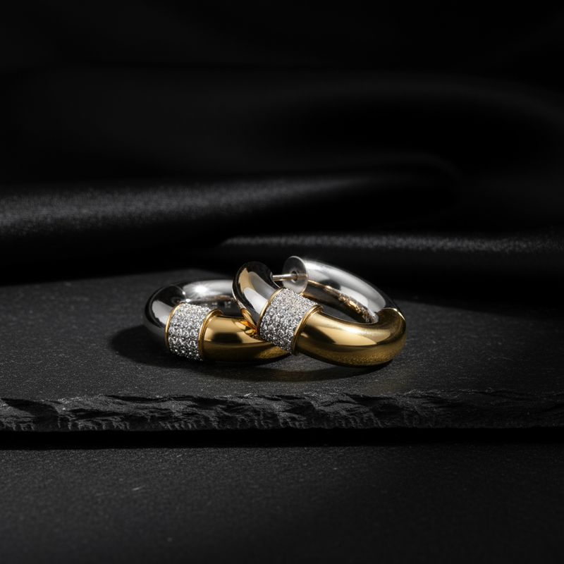 French Retro Two-Tone Hoops