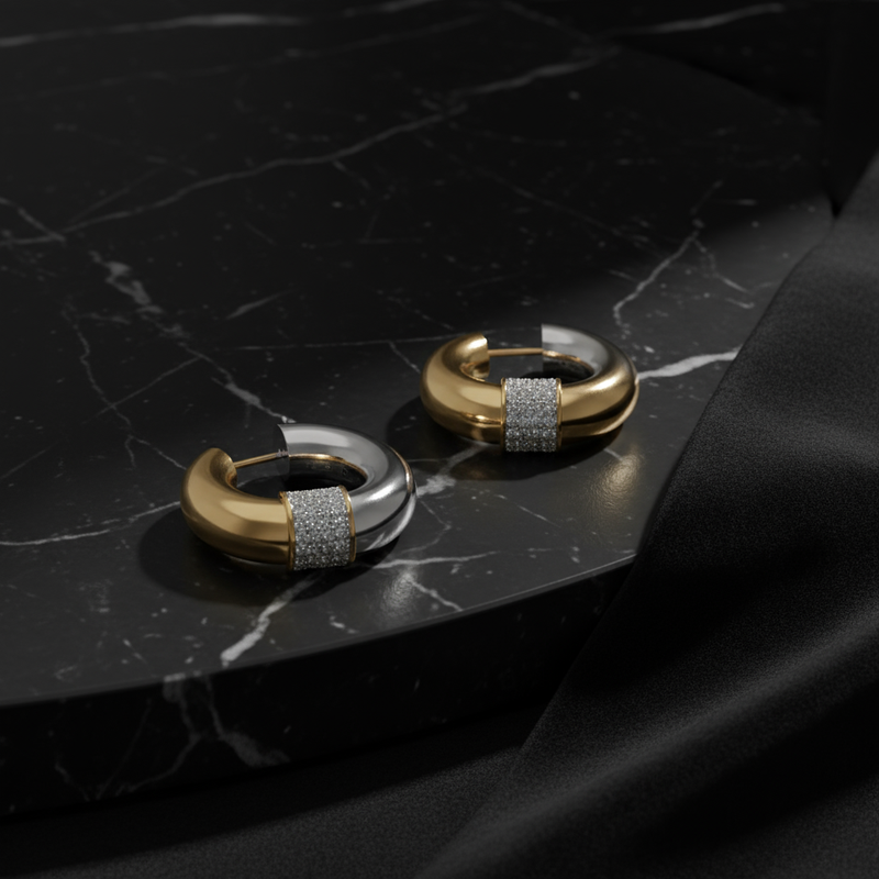 French Retro Two-Tone Hoops