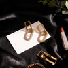 Oval Pavé Link Earrings