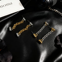 Dual-Tone Chain Drop Earrings