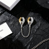 Two-Tone Charm Chain Earrings