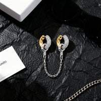 Two-Tone Charm Chain Earrings