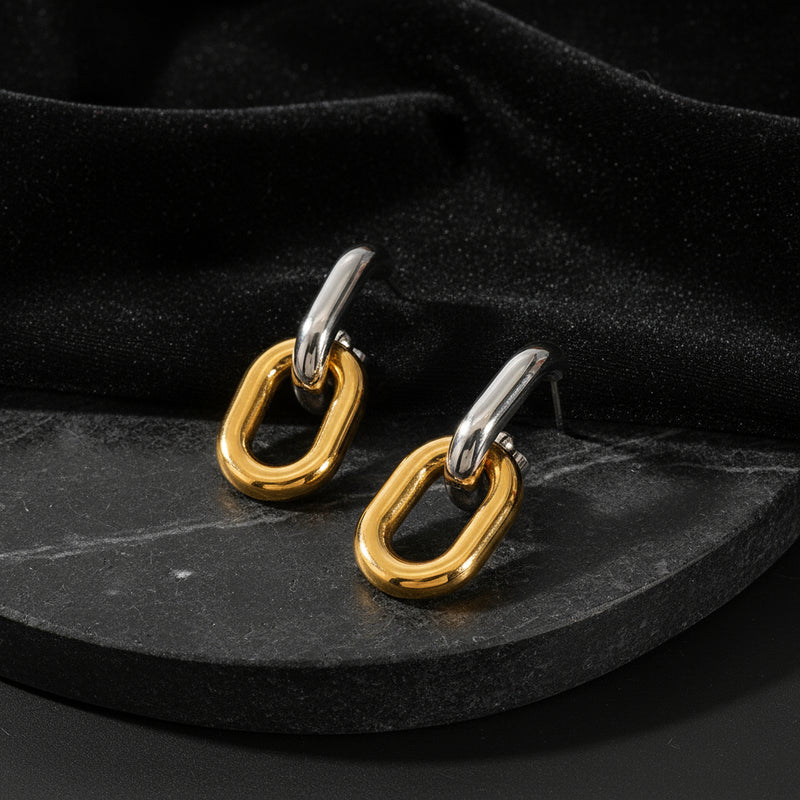 Taylor Two-Tone Double Hoops