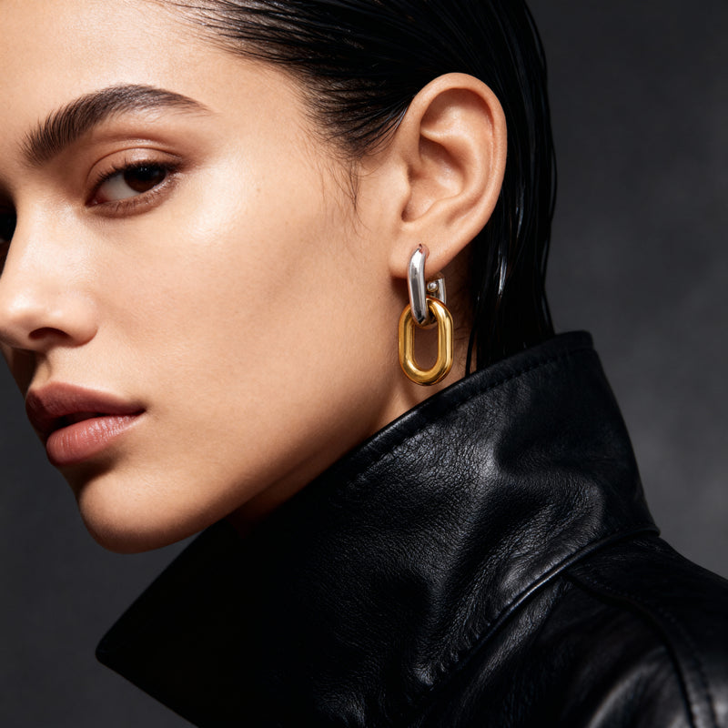 Taylor Two-Tone Double Hoops