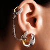 Two-Tone Charm Chain Earrings