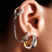 Two-Tone Charm Chain Earrings