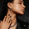 Two-Tone Charm Chain Earrings
