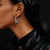 Dual-Tone Chain Drop Earrings