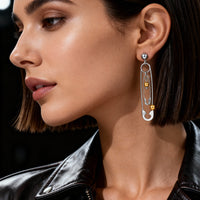 Safety Pin Drop Earrings