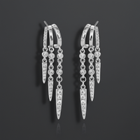 Triple Spike Cascade Hoop Earrings