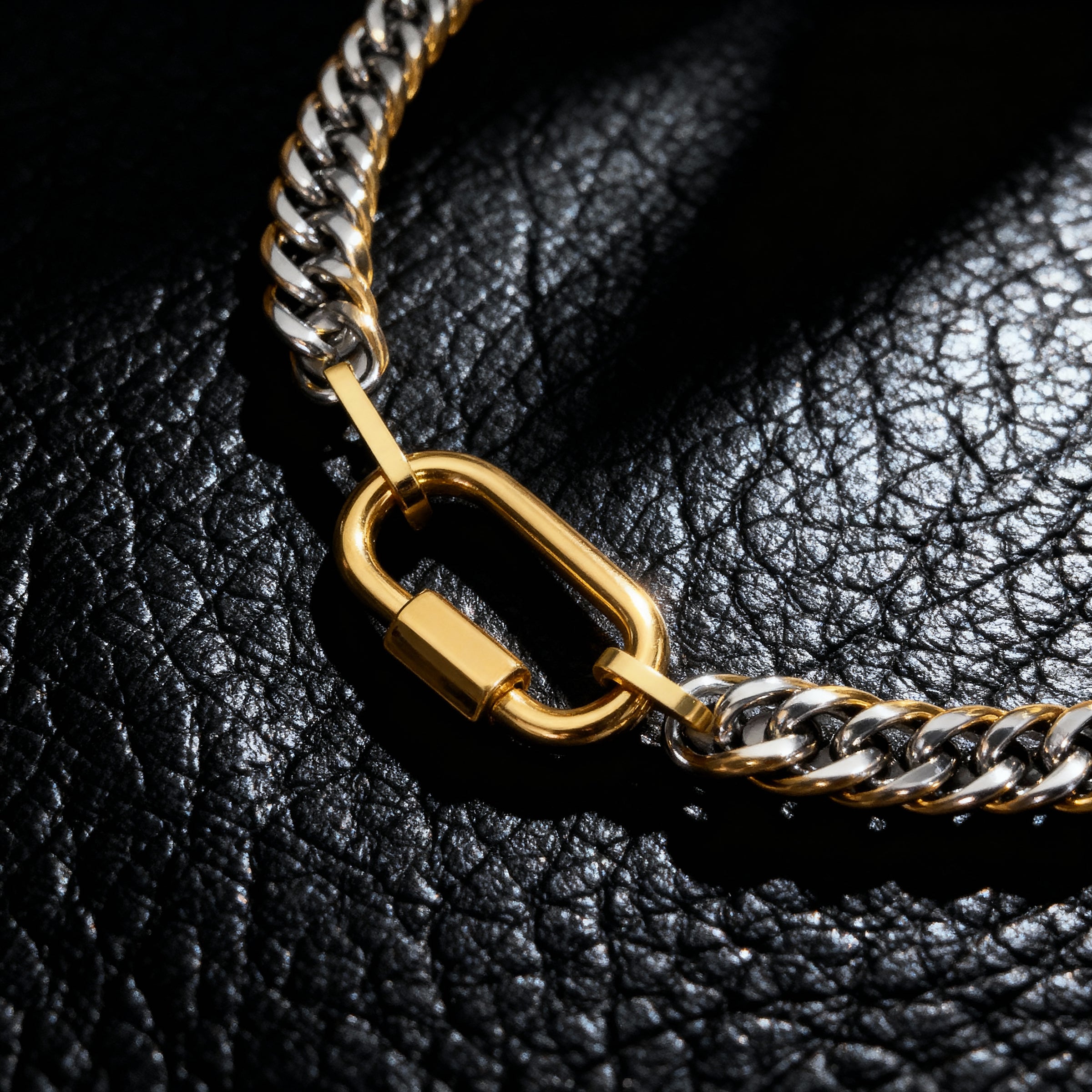 Dual-Tone Buckle Chain Necklace