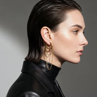 Double Layer Chain Hoop Earrings